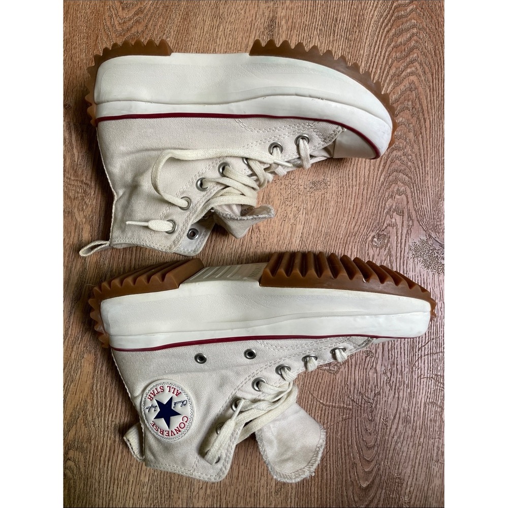 Converse Run Star Hike High Top Platform Sneakers Parchment Cream 166799C - Picture 6 of 16